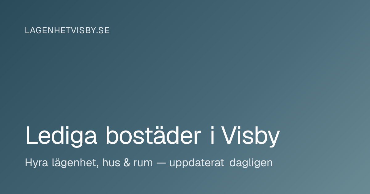 Hyra lägenhet i Gotland — 161 lediga bostäder, hus & rum